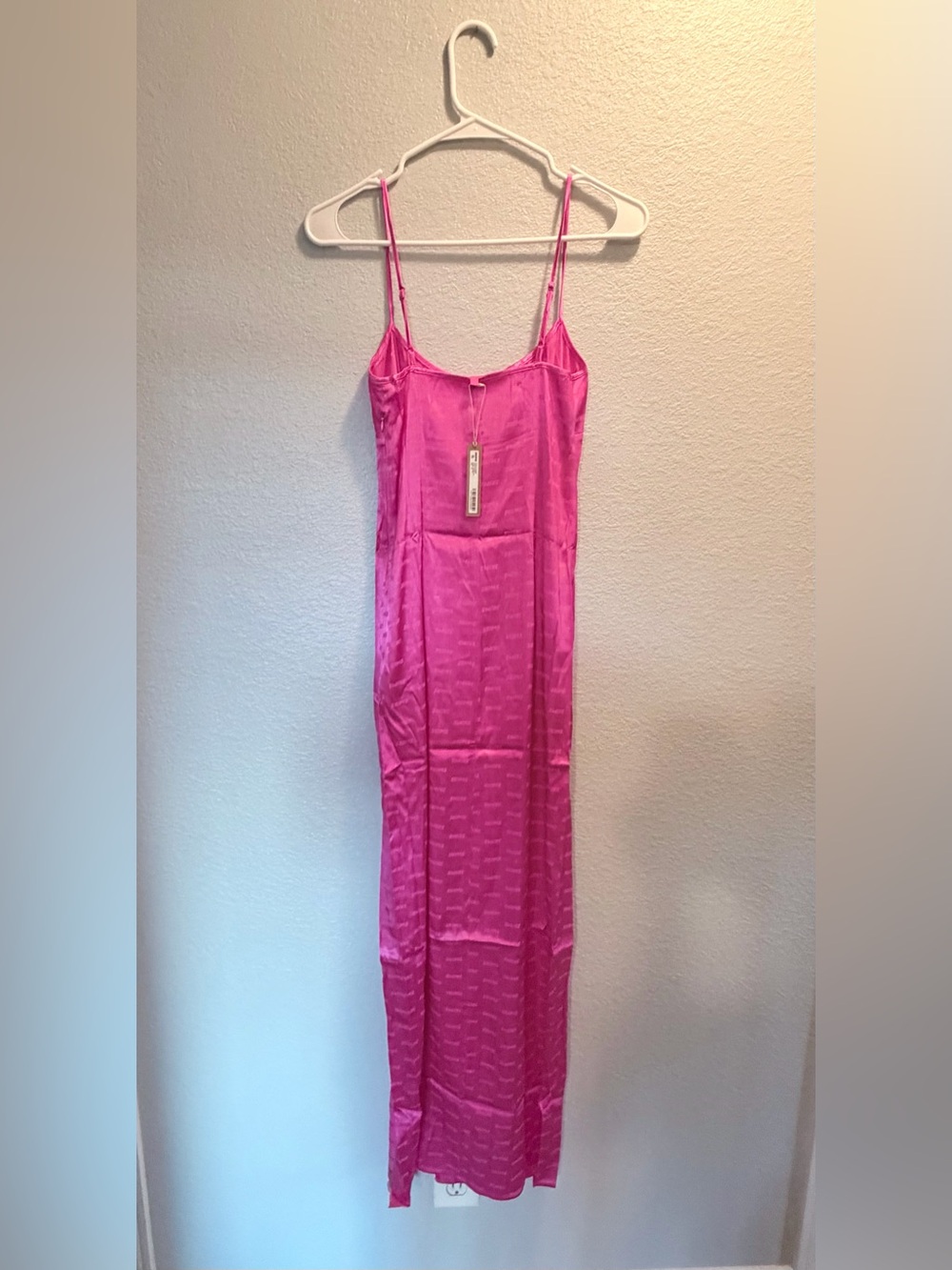 SKIMS Jacquard Lace Long Slip Dress - NWT - Hot Pink - XS - Picture 6 of 8